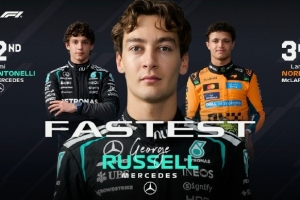 F1加拿大大奖赛冲刺排位赛：拉塞尔杆位+梅奔包揽前2，诺里斯第3