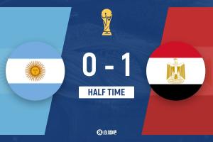 半场-阿根廷0-1埃及 梅西失点+本届两度失点+中柱易卜拉欣破门